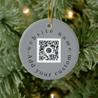 Personalisierter QR-Code Weihnachten Keramik Ornament