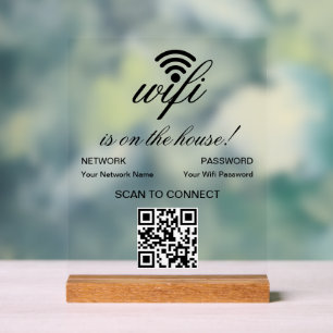 Personalisierter QR-Code Wifi-Internet-Scan zur Ve Acrylschild
