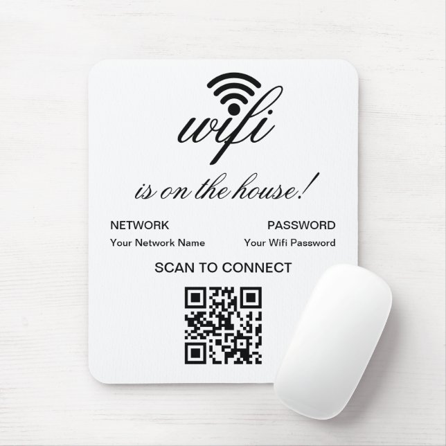 Personalisierter QR-Code Wifi-Internet-Scan zur Ve Mousepad (Mit Mouse)