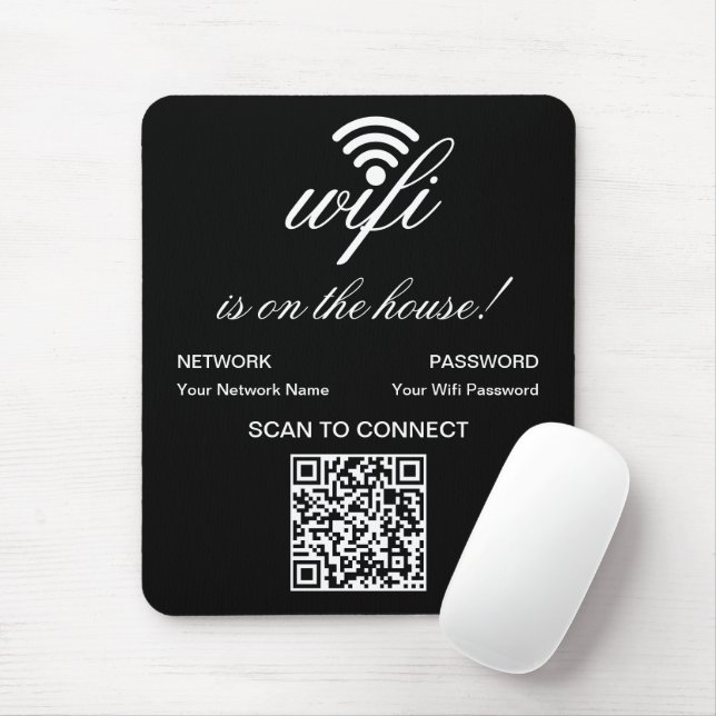 Personalisierter QR-Code Wifi-Internet-Scan zur Ve Mousepad (Mit Mouse)