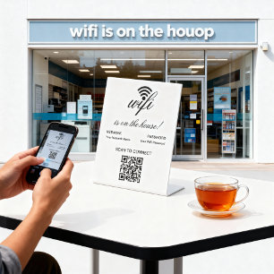 Personalisierter QR-Code Wifi-Internet-Scan zur Ve Sockelschild