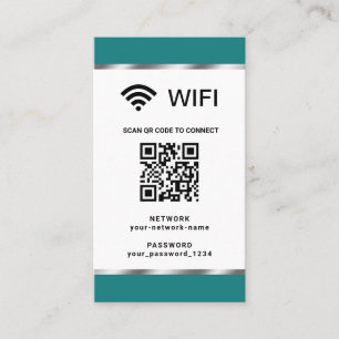 Personalisierter QR-Code, Wifi-Netzwerk und Kennwo Visitenkarte