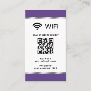 Personalisierter QR-Code, Wifi-Netzwerk und Kennwo Visitenkarte