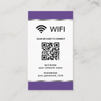 Personalisierter QR-Code, Wifi-Netzwerk und Kennwo Visitenkarte