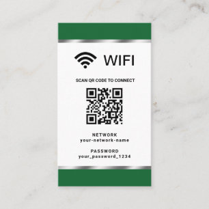 Personalisierter QR-Code, Wifi-Netzwerk und Kennwo Visitenkarte