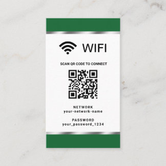 Personalisierter QR-Code, Wifi-Netzwerk und Kennwo Visitenkarte