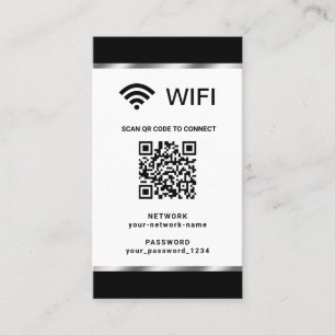 Personalisierter QR-Code WLAN-Netzwerk und Passwor Visitenkarte