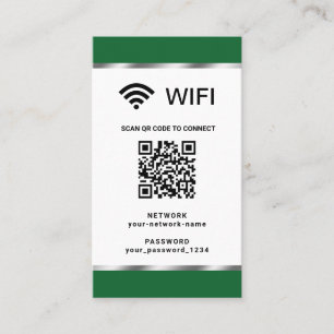 Personalisierter QR-Code WLAN-Netzwerk und Passwor Visitenkarte