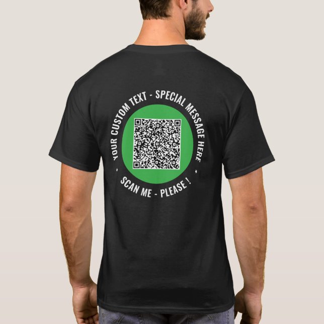 Personalisierter QR-T - Shirt Beispiel für benutze (Rückseite)