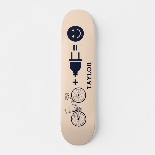 Personalisierter Radfahrer E Bike macht mich glück Skateboard (Vorne)