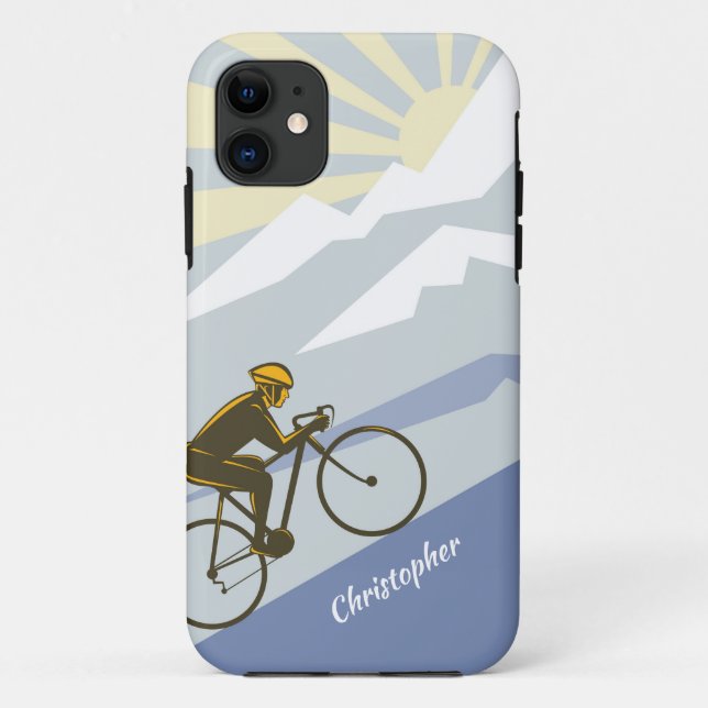 Personalisierter Radfahrer Rad fahren auf dem Moun Case-Mate iPhone Hülle (Rückseite)