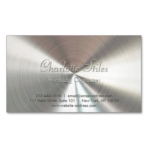 Personalisierter radialer Metallic-Look - Chrome Magnetische Visitenkarte
