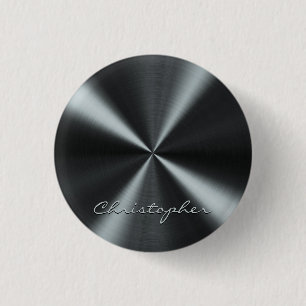 Personalisierter radialer Metallic-Look - Dunkelgr Button