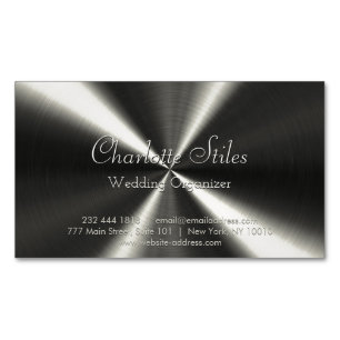 Personalisierter radialer Metallic-Look - grau Magnetische Visitenkarte