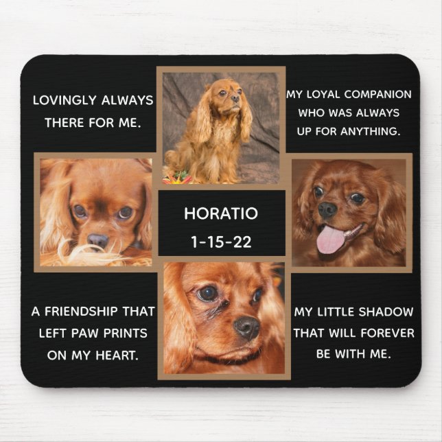 Personalisierter Rahmen für die Dog-Memorial-Erinn Mousepad (Vorne)