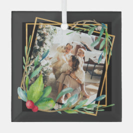 Personalisierter Rahmen für Weihnachten Ornament Aus Glas