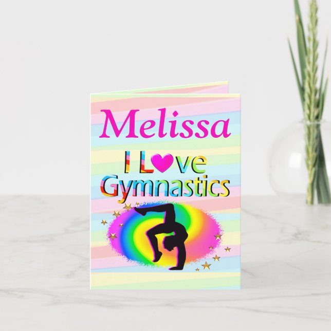 PERSONALISIERTER RAINBOG I LIEBE GYMNASTICS MITTEI (Vorderseite)