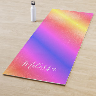 Personalisierter Rainbow-Glitzer Yogamatte