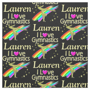 PERSONALISIERTER RAINBOW I LIEBE GYMNASTICS FABRIC STOFF