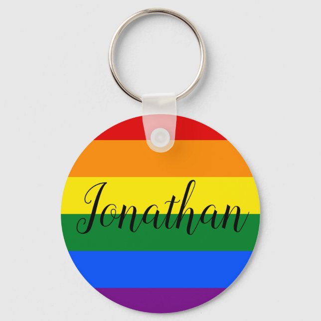Personalisierter Rainbow-Keyring Schlüsselanhänger (Vorderseite)