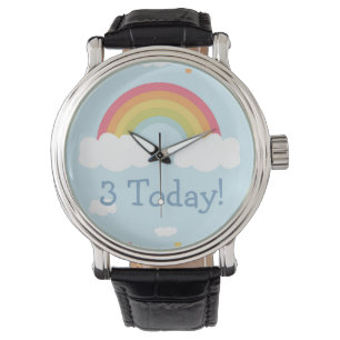 Personalisierter Rainbow-Kindergeburtstag-Party Armbanduhr