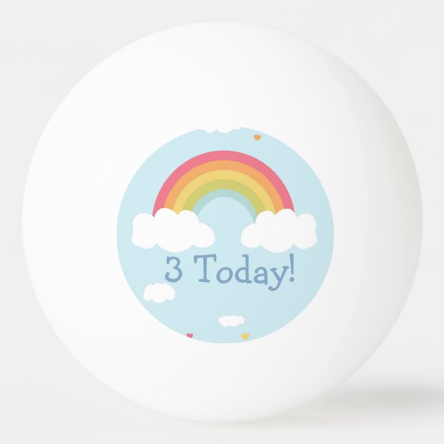 Personalisierter Rainbow-Kindergeburtstag-Party Tischtennisball (Vorderseite)