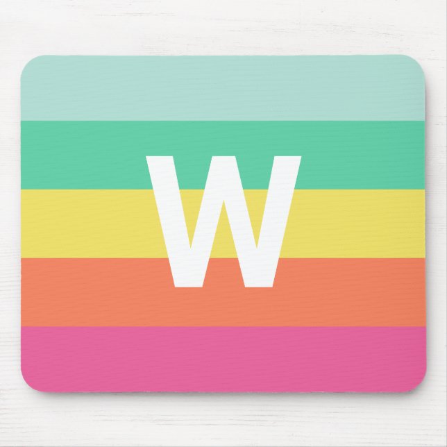 Personalisierter Rainbow-Sherbet-Farbblock Mousepad (Vorne)