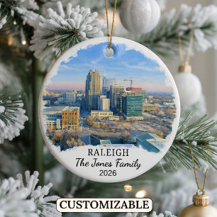 Personalisierter Raleigh-Schmuck, North Carolina Keramik Ornament