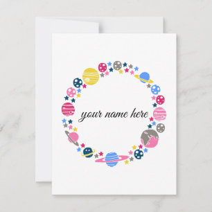 Personalisierter Raum Notecards für Mädchen Mitteilungskarte