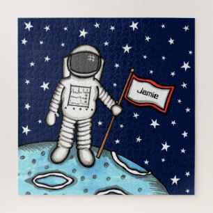 Personalisierter Raumfahrer Kosmonaut Jigsaw P Puzzle