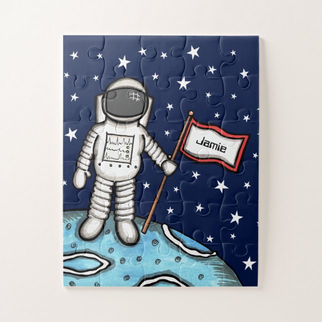 Personalisierter Raumfahrer Kosmonaut Jigsaw P Puzzle (Vertikal)