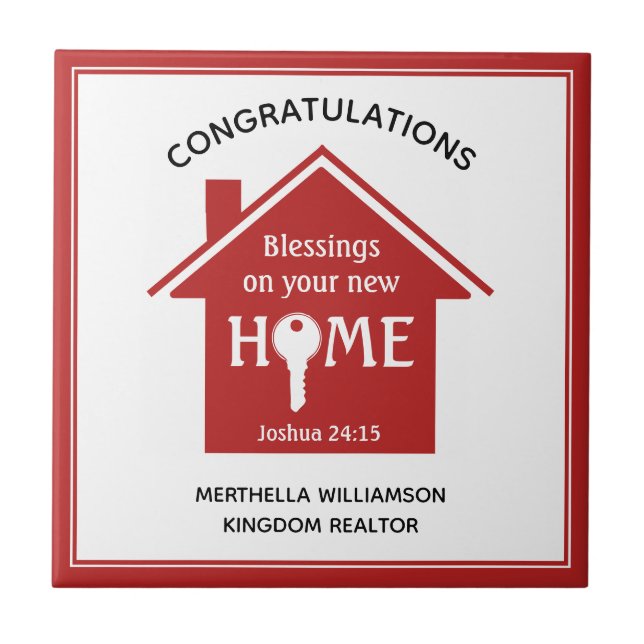 Personalisierter Realtor zu Client New Zuhause Fliese (Vorderseite)