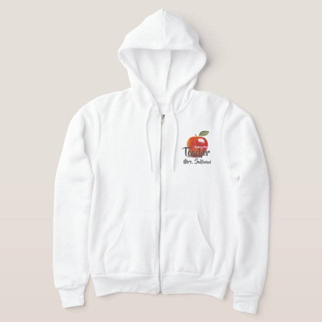 Personalisierter Red Apple Kindergarten-Lehrer bri Hoodie (Ablage )