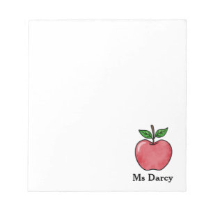 Personalisierter Red Apple Lehrer - Notepad Notizblock