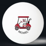 Personalisierter Red & Black Custom Cart Tischtennisball<br><div class="desc">Etwas Besonderes für einen Gentleman in Ihrem Leben, der vielleicht einen Tischtennisball mit einem Golfwagen schätzt, der "Nr. 1" sagt und eine Art "Rand" hat. Bereit, den Kurs zu reiten und dabei zu helfen, es zu einem großartigen Spiel zu machen - dieser Michael ist für den Job bereit. Denken Sie...</div>