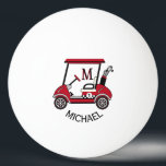Personalisierter Red & Black Custom Cart Tischtennisball<br><div class="desc">Etwas Besonderes für einen Gentleman in Ihrem Leben, der vielleicht einen Tischtennisball mit einem Golfwagen schätzt, der "Nr. 1" sagt und eine Art "Rand" hat. Bereit, den Kurs zu reiten und dabei zu helfen, es zu einem großartigen Spiel zu machen - dieser Michael ist für den Job bereit. Denken Sie...</div>
