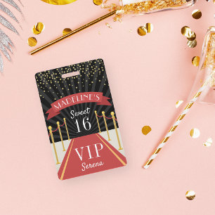 Personalisierter Red Carpet VIP Pass 16 . Geburtst Ausweis