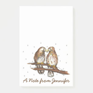 Personalisierter Red Tail Hawk Bird Lovebird Post Post-it Klebezettel