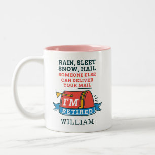 Personalisierter Regen Graupel Schnee Ruheständler Zweifarbige Tasse
