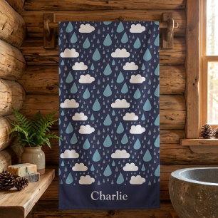 Personalisierter Regen und Wolken Strandtuch