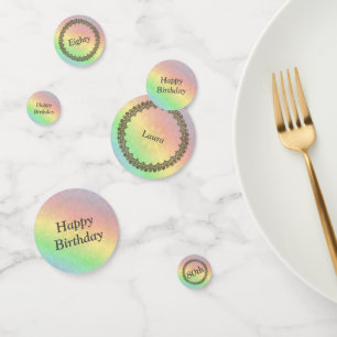 Personalisierter Regenbogen 80. Geburtstag Konfetti