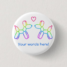 Personalisierter Regenbogen Ballon Hunde in Liebe  Button