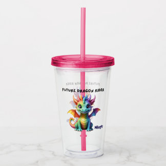 Personalisierter Regenbogen-Drache Acryltrinkbecher