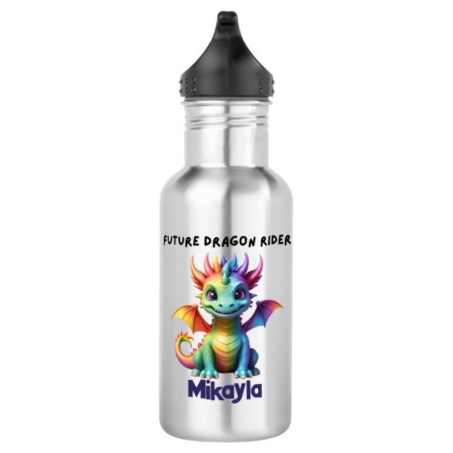 Personalisierter Regenbogen-Drache Edelstahlflasche (Rechts)