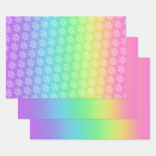 Personalisierter Regenbogen Geschenkpapier Set