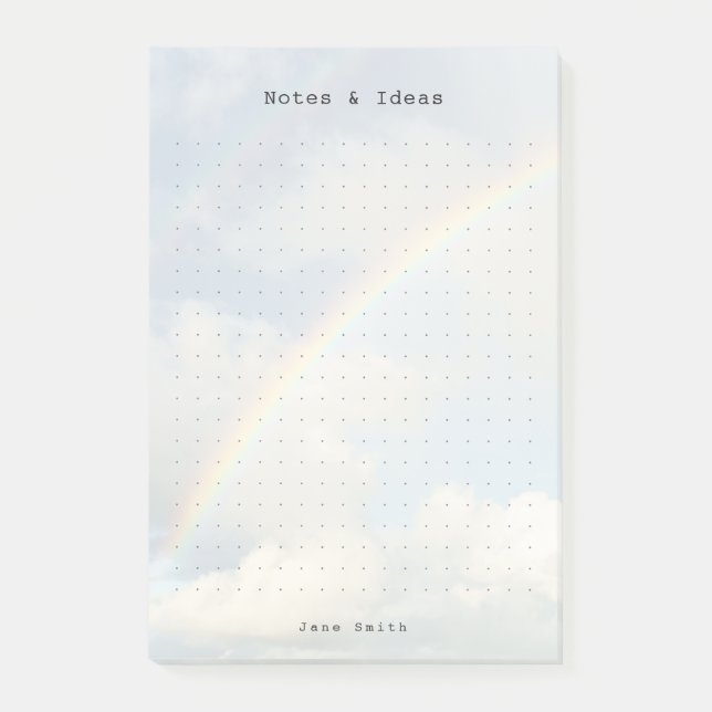 Personalisierter Regenbogen-Himmels-Ästhetik-Punkt Post-it Klebezettel (Vorderseite)