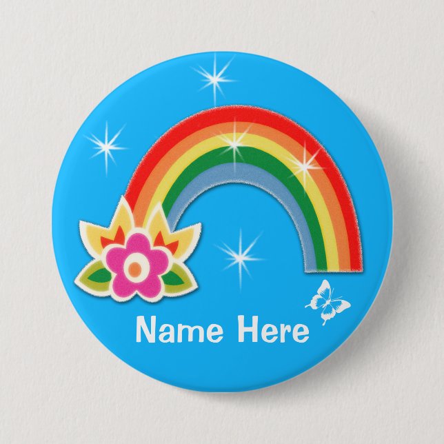 Personalisierter Regenbogen knöpft Buttone mit Button (Vorderseite)