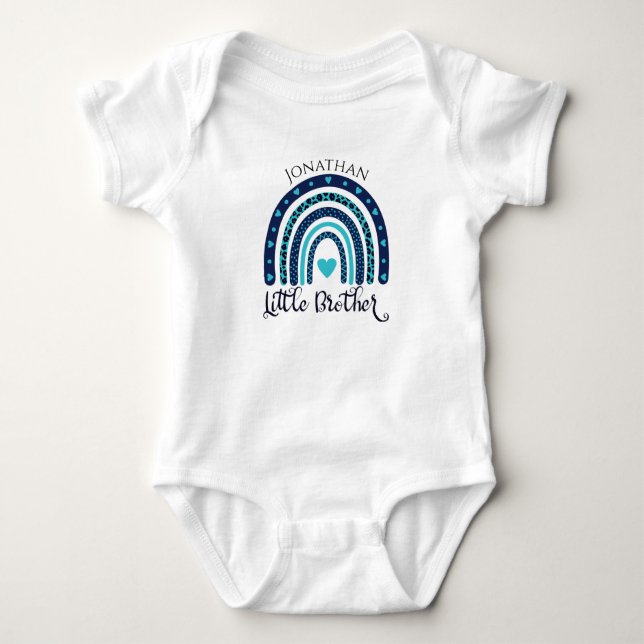Personalisierter Regenbogen Little Brother Baby Strampler (Vorderseite)