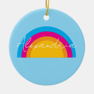 Personalisierter Regenbogen-Name Weihnachten Keramik Ornament