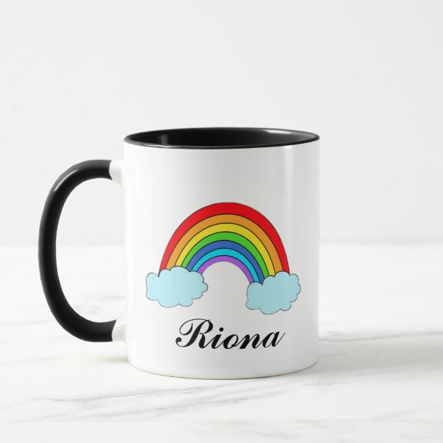 Personalisierter Regenbogen-Namensbecher | Bunt  Tasse (Links)